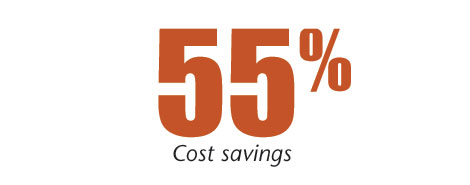 55 percent cost savings