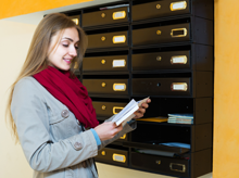 woman getting mail