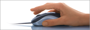 hand holding computer mouse