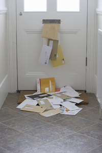 pile of envelopes on floor