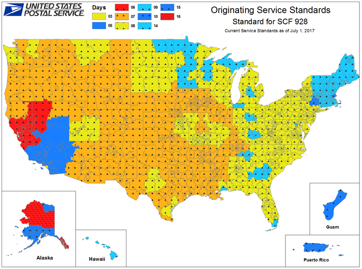 Usps Mail Zones Map