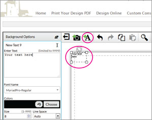 design online add new text boxes